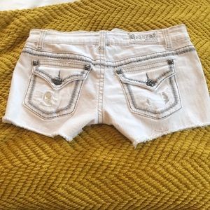 White jean shorts